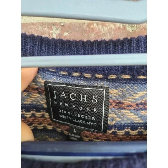 Jachs New York Fair Isle Crewneck Sweater Size L - Picture 4 of 6
